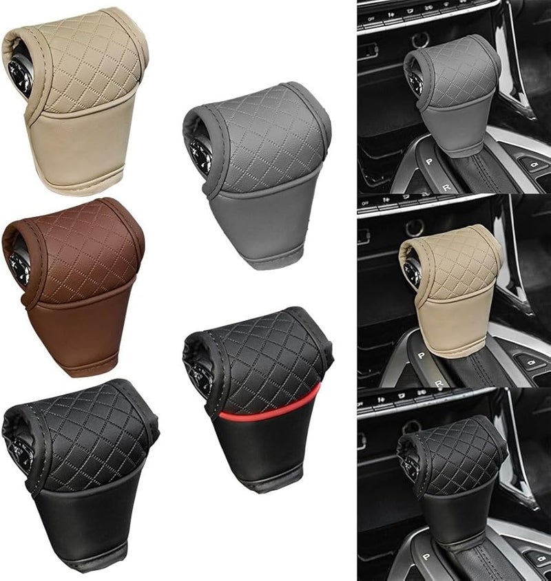 Grey PU Leather Car Gear Shift Cover Adds Elegance To Your Driving Experience - Image 5